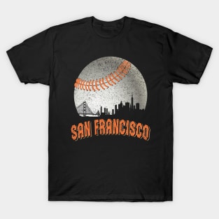 San Francisco Vintage Skyline Baseball For Gameday T-Shirt